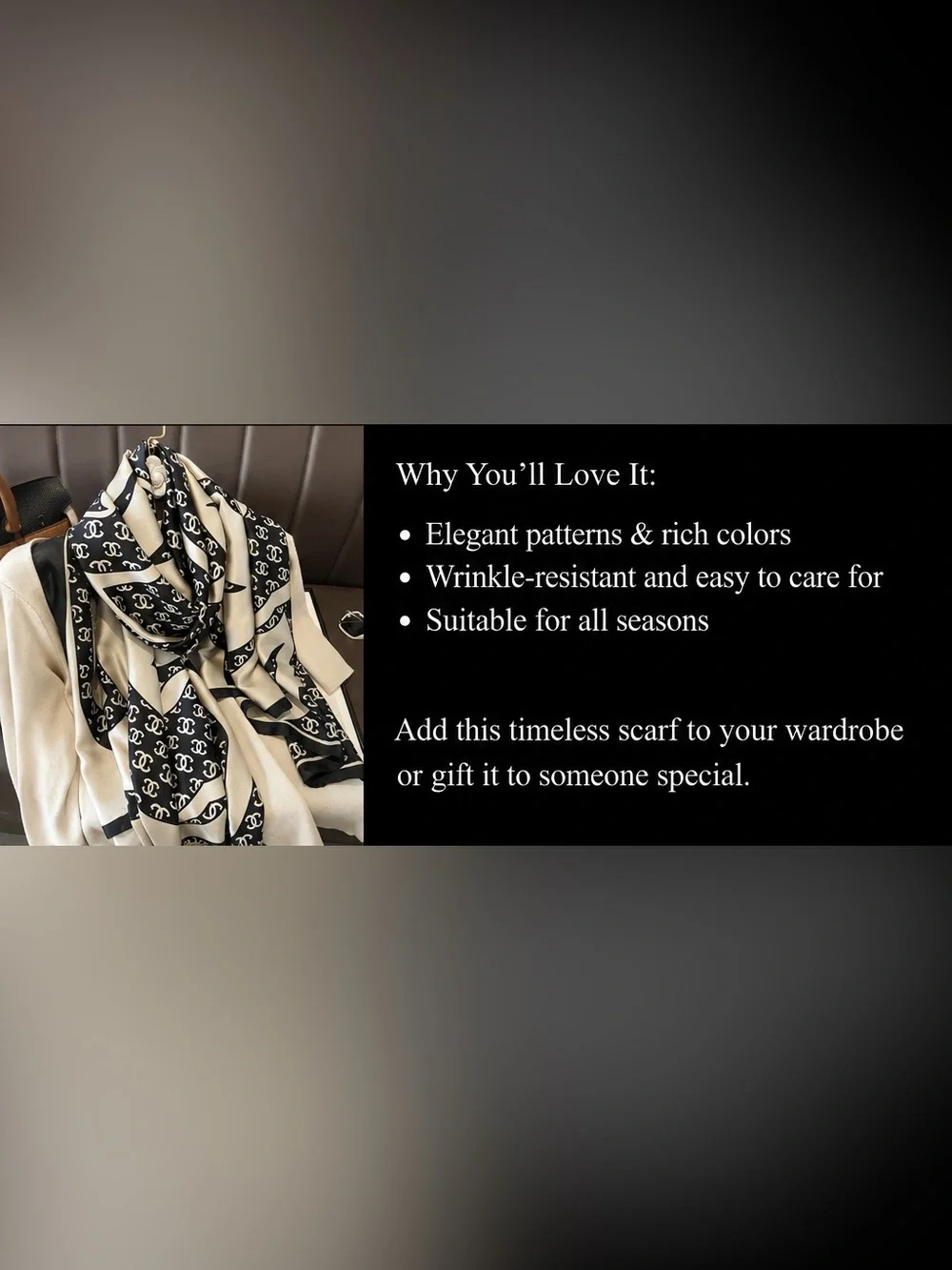 Luxury Silk Feel Scarf Shawl Wrap 180 x 90 cm | Elegant Oversized Fashion Scarf